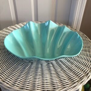 Sigrid Olsen Home Melamine Turquoise Large Shell Bowl Beach House Pool Party